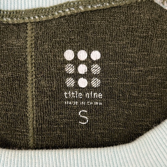 Title Nine Colorblock dress with drop drawstring waist French terry olive & mint - Picture 2 of 10